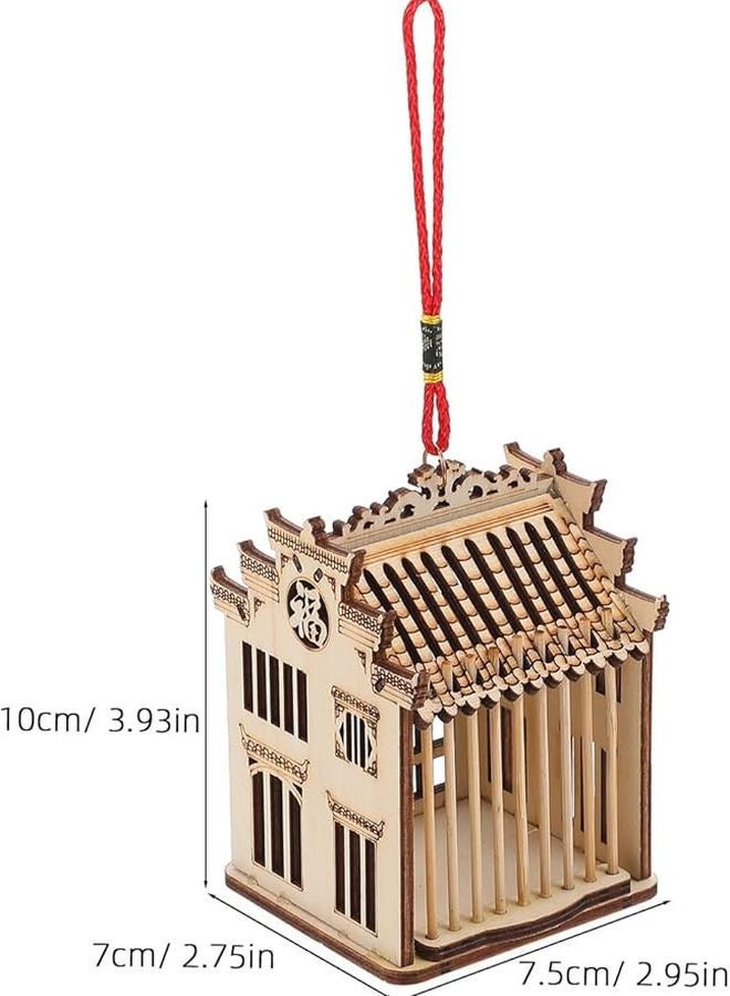 Brown Wooden Grasshopper Cricket Cage Reptile Feeding Box 11 7 5X7cm Storage Transport - Image 4